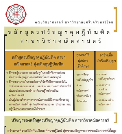 หลักสูตรวิทยาศาสตรบัณฑิตสาขาต่างๆ